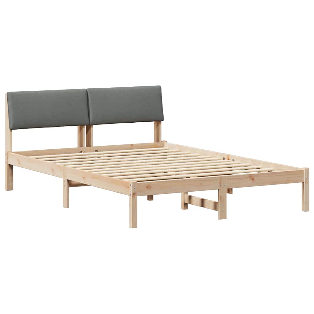 Bettgestell Braun und Dunkelgrau 160 x 200 cm Massivholz Kiefer
