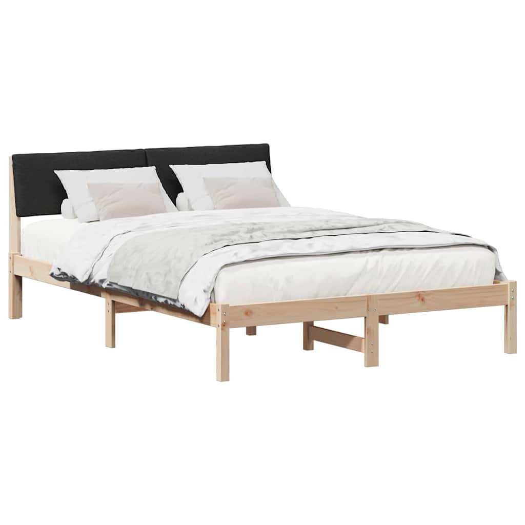 Bettgestell Braun und Schwarz 150 x 200 cm Massivholz Kiefer