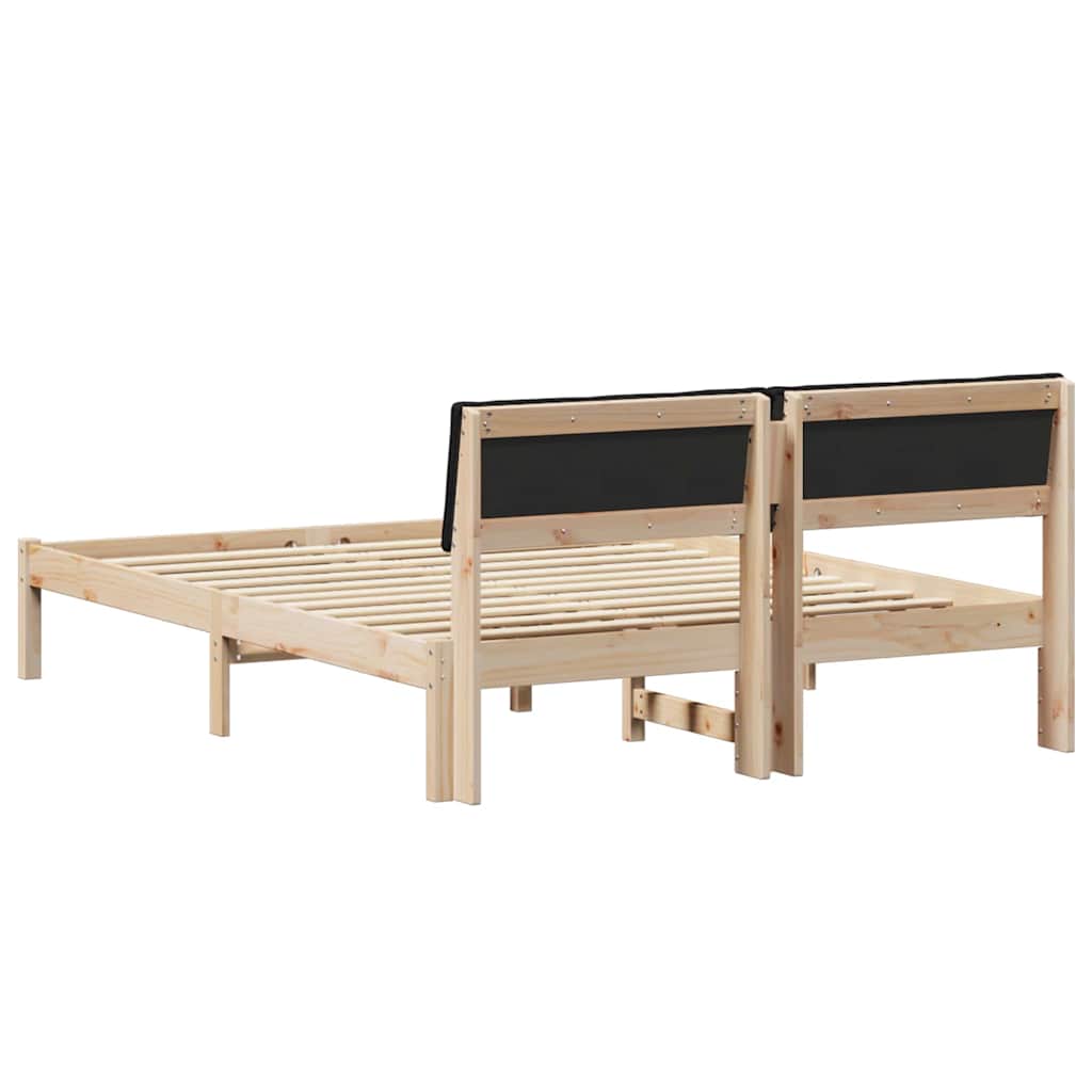 Bettgestell Braun und Schwarz 140 x 200 cm Massivholz Kiefer