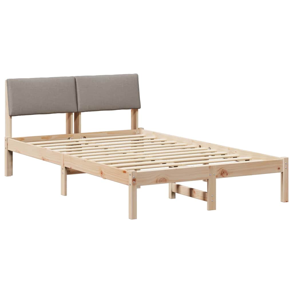 Bettgestell Braun und Taupe 120 x 200 cm Massivholz Kiefer