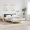 Bettgestell Braun und Dunkelgrau 140 x 190 cm Massivholz Kiefer