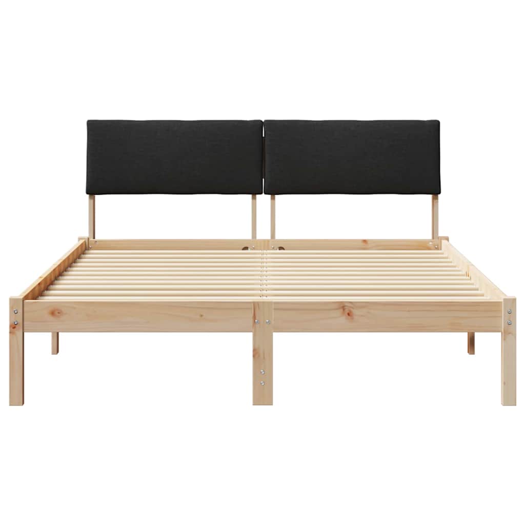Bettgestell Braun und Schwarz 140 x 190 cm Massivholz Kiefer