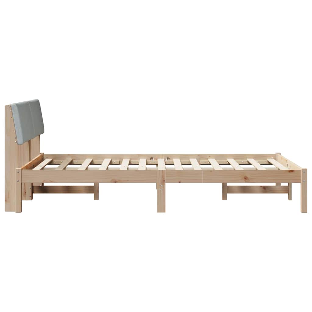 Bettgestell Braun und hellgrau 120 x 190 cm Massivholz Kiefer