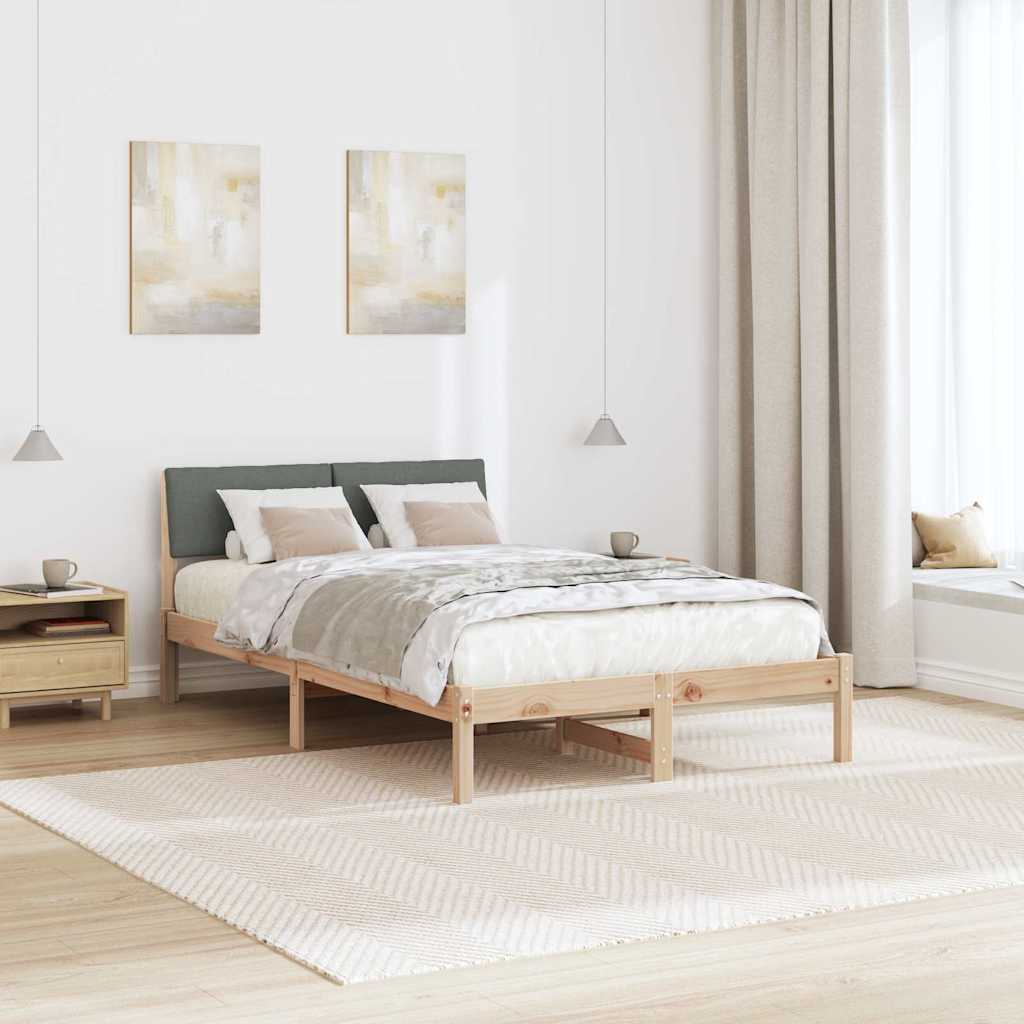 Bettgestell Braun und Dunkelgrau 120 x 190 cm Massivholz Kiefer