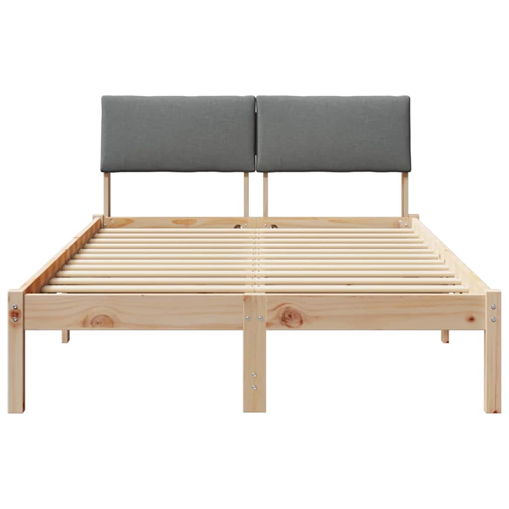 Bettgestell Braun und Dunkelgrau 120 x 190 cm Massivholz Kiefer