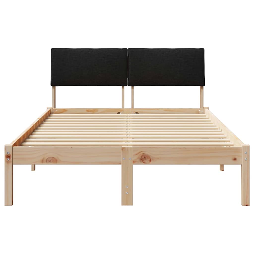 Bettgestell Braun und Schwarz 120 x 190 cm Massivholz Kiefer
