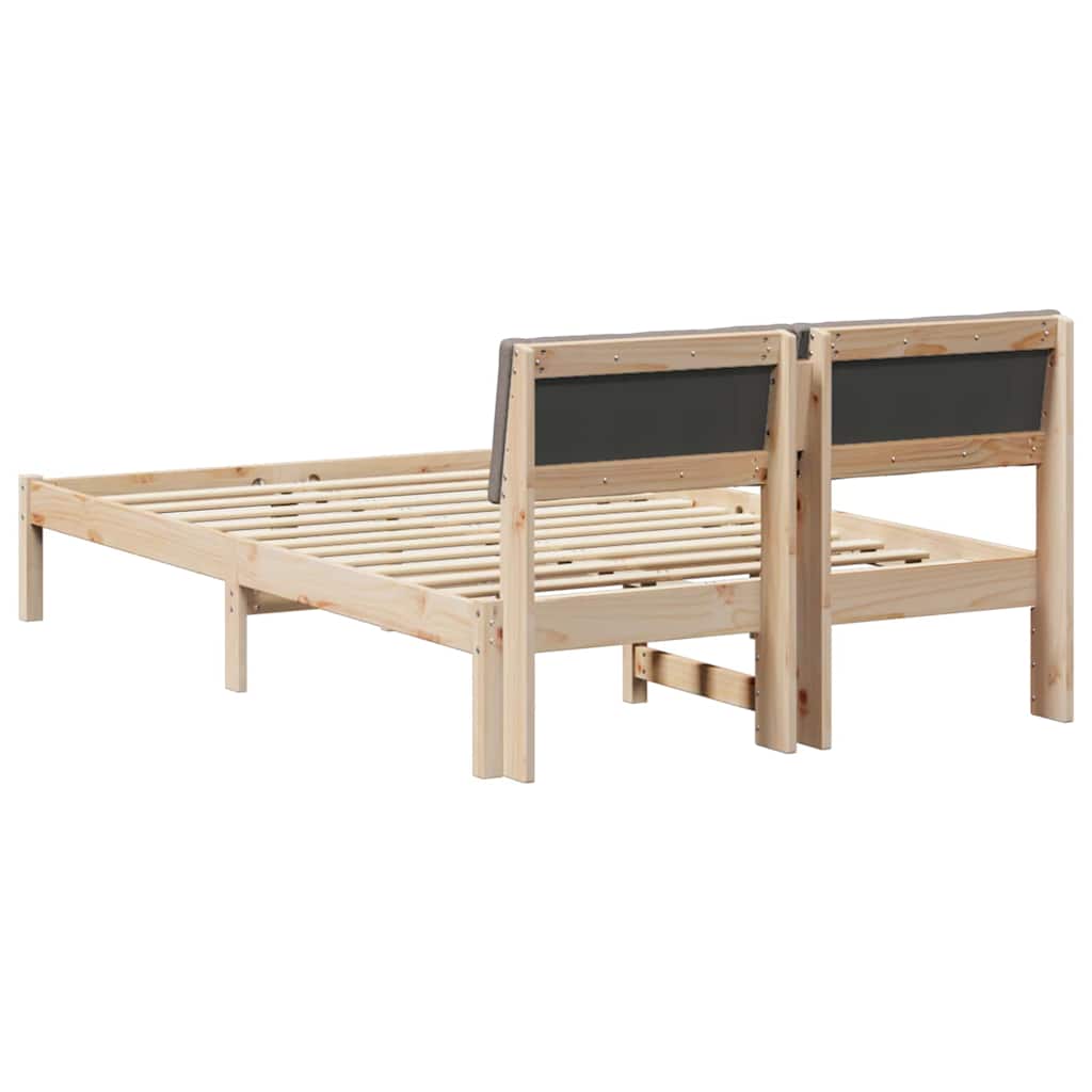 Bettgestell Braun und Taupe 120 x 190 cm Massivholz Kiefer