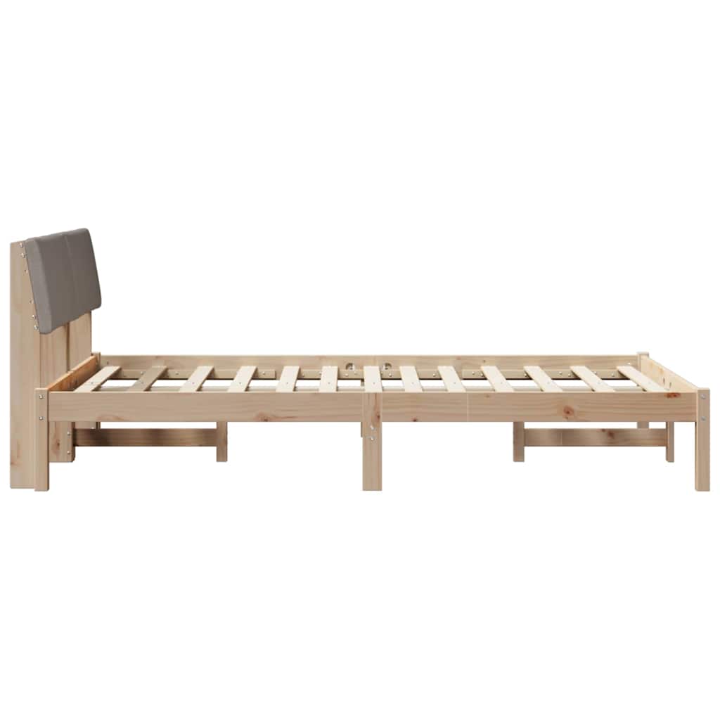 Bettgestell Braun und Taupe 120 x 190 cm Massivholz Kiefer