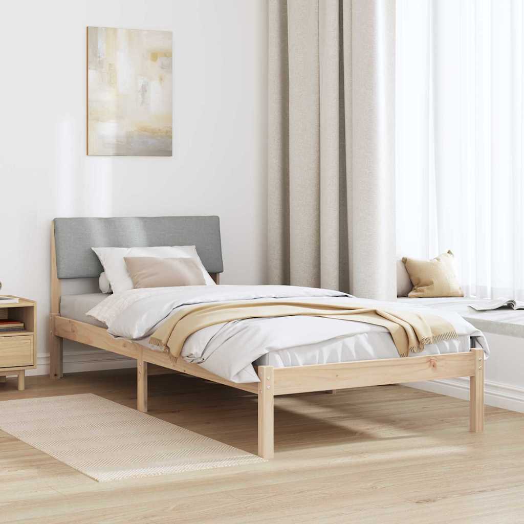 Bettgestell Braun und hellgrau 100 x 200 cm Massivholz Kiefer