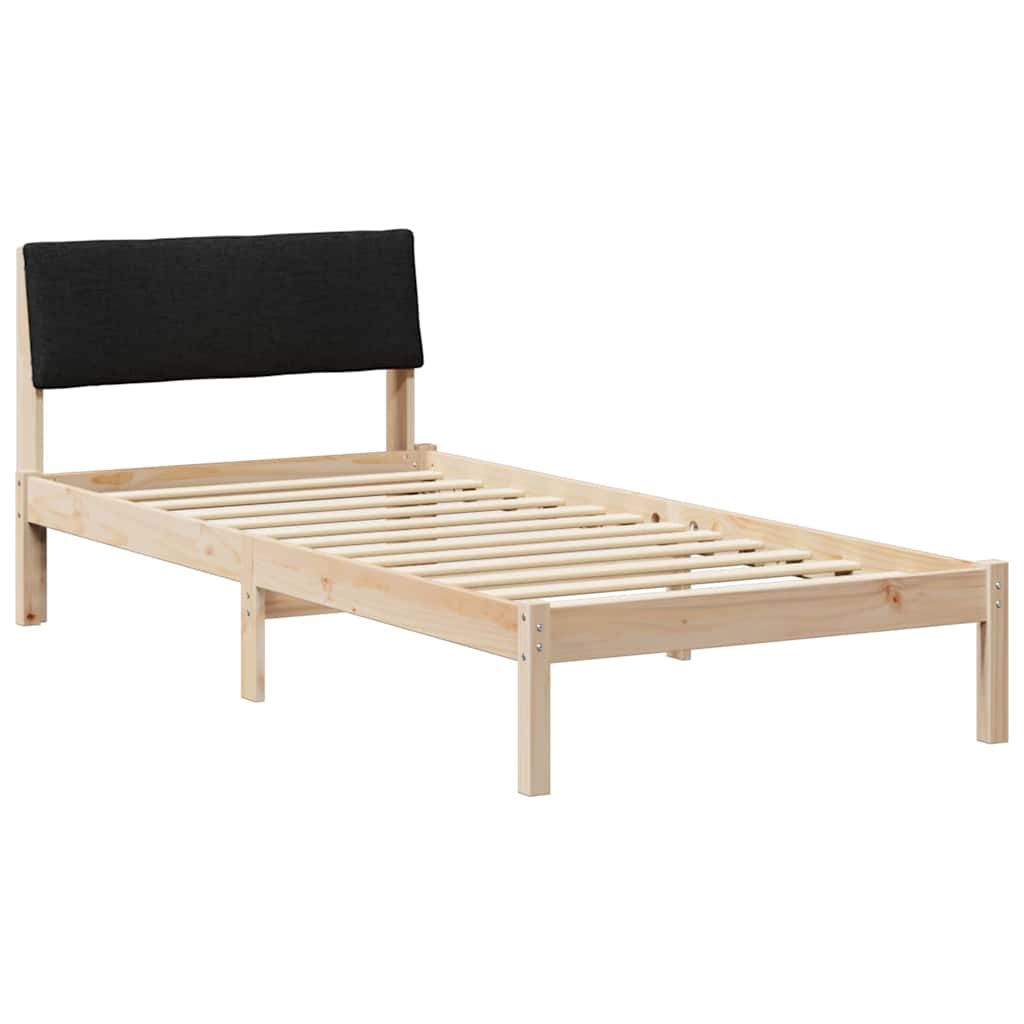 Bettgestell Braun und Schwarz 100 x 200 cm Massivholz Kiefer
