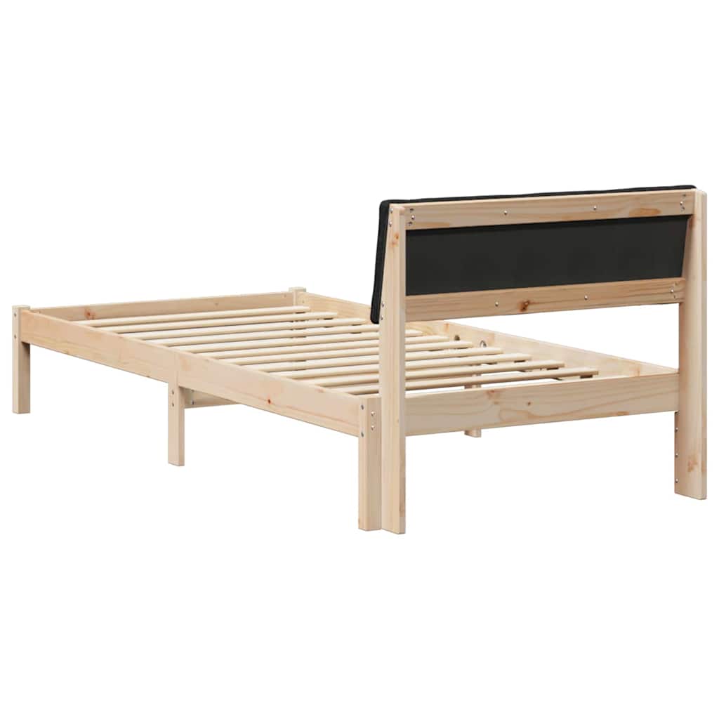 Bettgestell Braun und Schwarz 100 x 200 cm Massivholz Kiefer