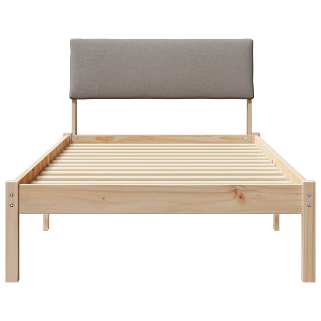 Bettgestell Braun und Taupe 100 x 200 cm Massivholz Kiefer