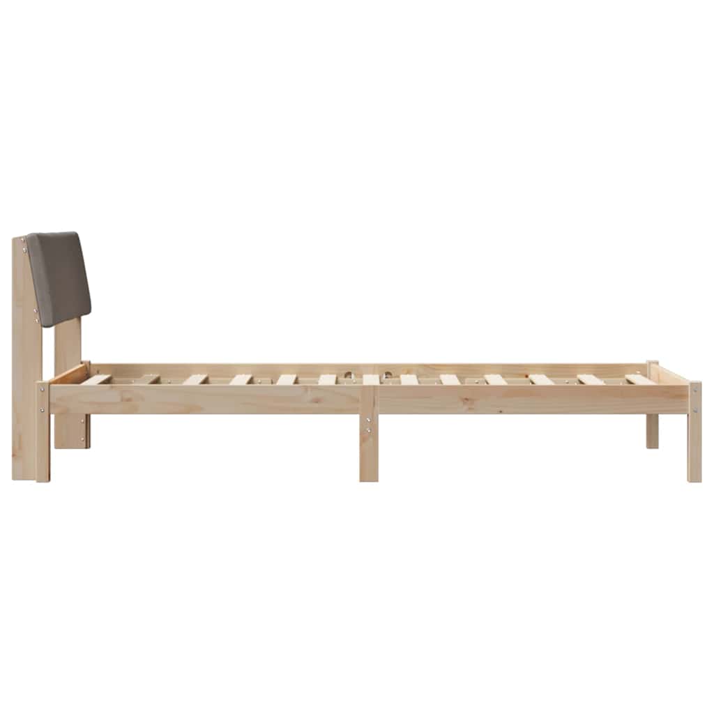 Bettgestell Braun und Taupe 100 x 200 cm Massivholz Kiefer