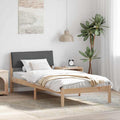 Bettgestell Braun und Dunkelgrau 90 x 200 cm Massivholz Kiefer