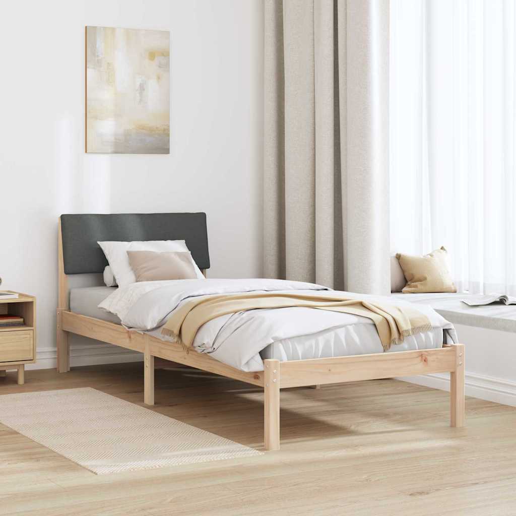 Bettgestell Braun und Dunkelgrau 80 x 200 cm Massivholz Kiefer