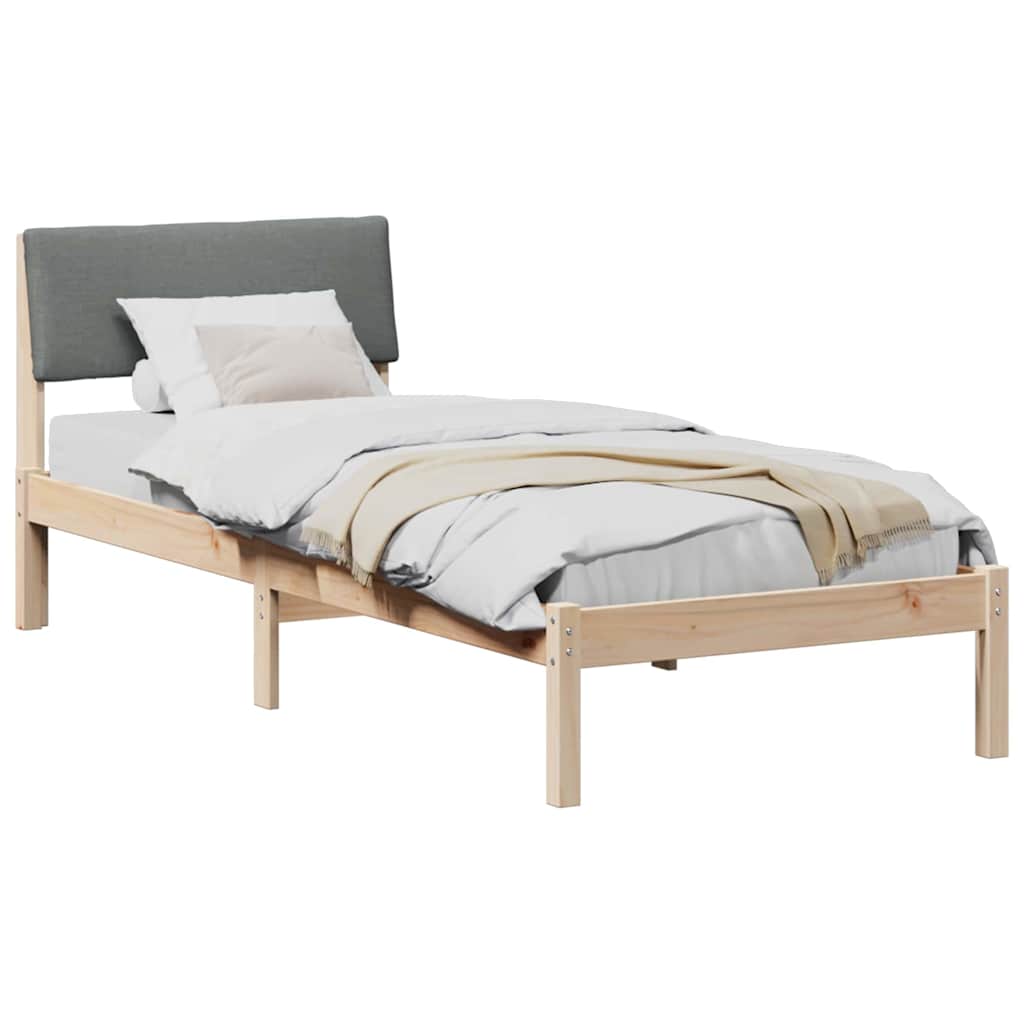 Bettgestell Braun und Dunkelgrau 80 x 200 cm Massivholz Kiefer