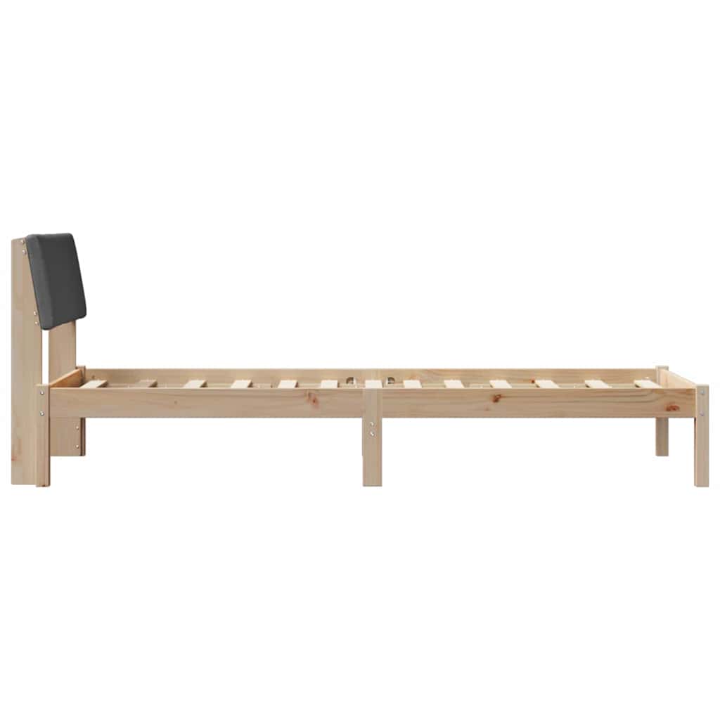 Bettgestell Braun und Dunkelgrau 80 x 200 cm Massivholz Kiefer