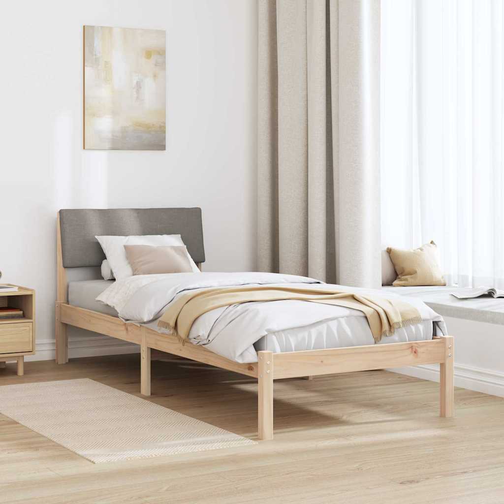 Bettgestell Braun und Taupe 80 x 200 cm Massivholz Kiefer