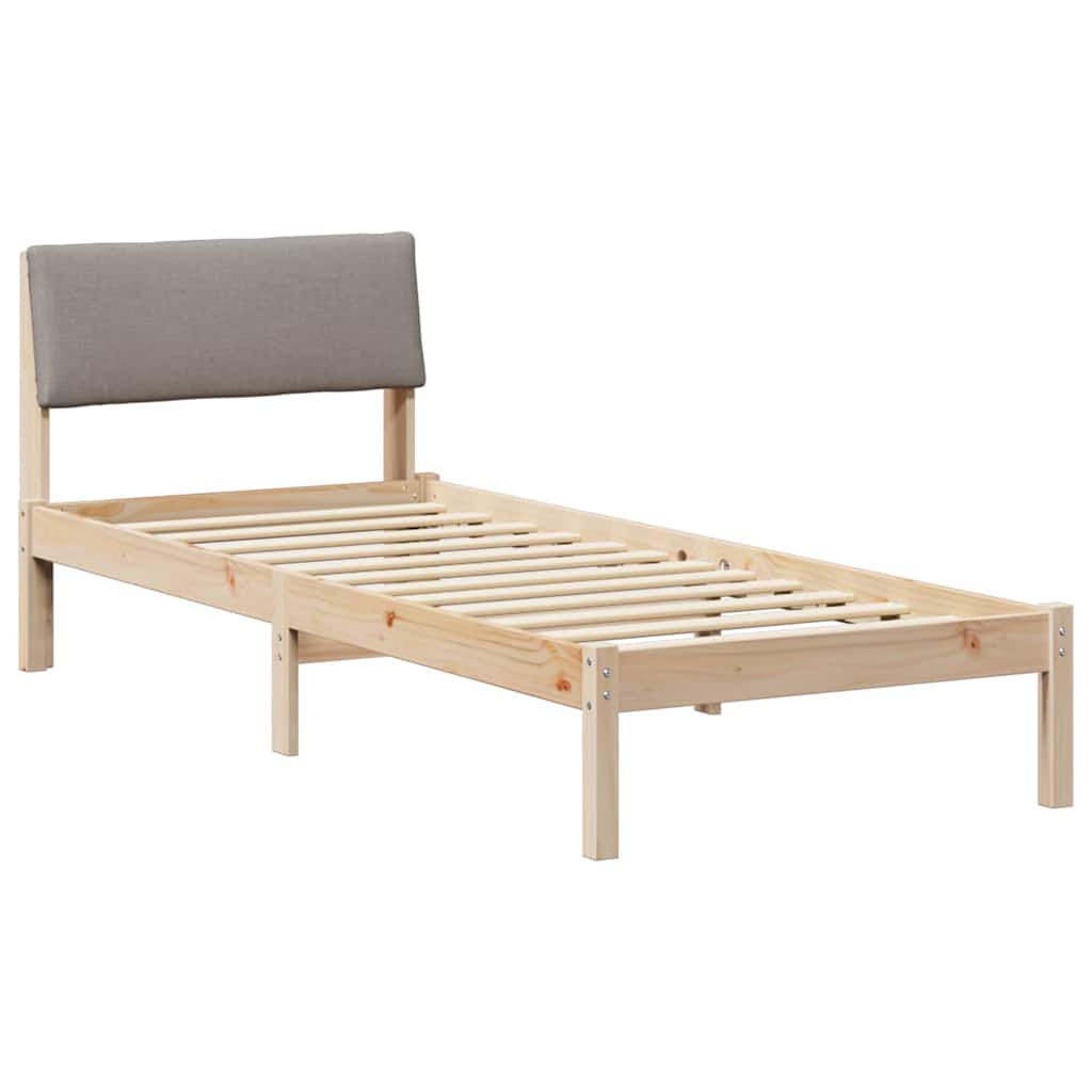 Bettgestell Braun und Taupe 80 x 200 cm Massivholz Kiefer