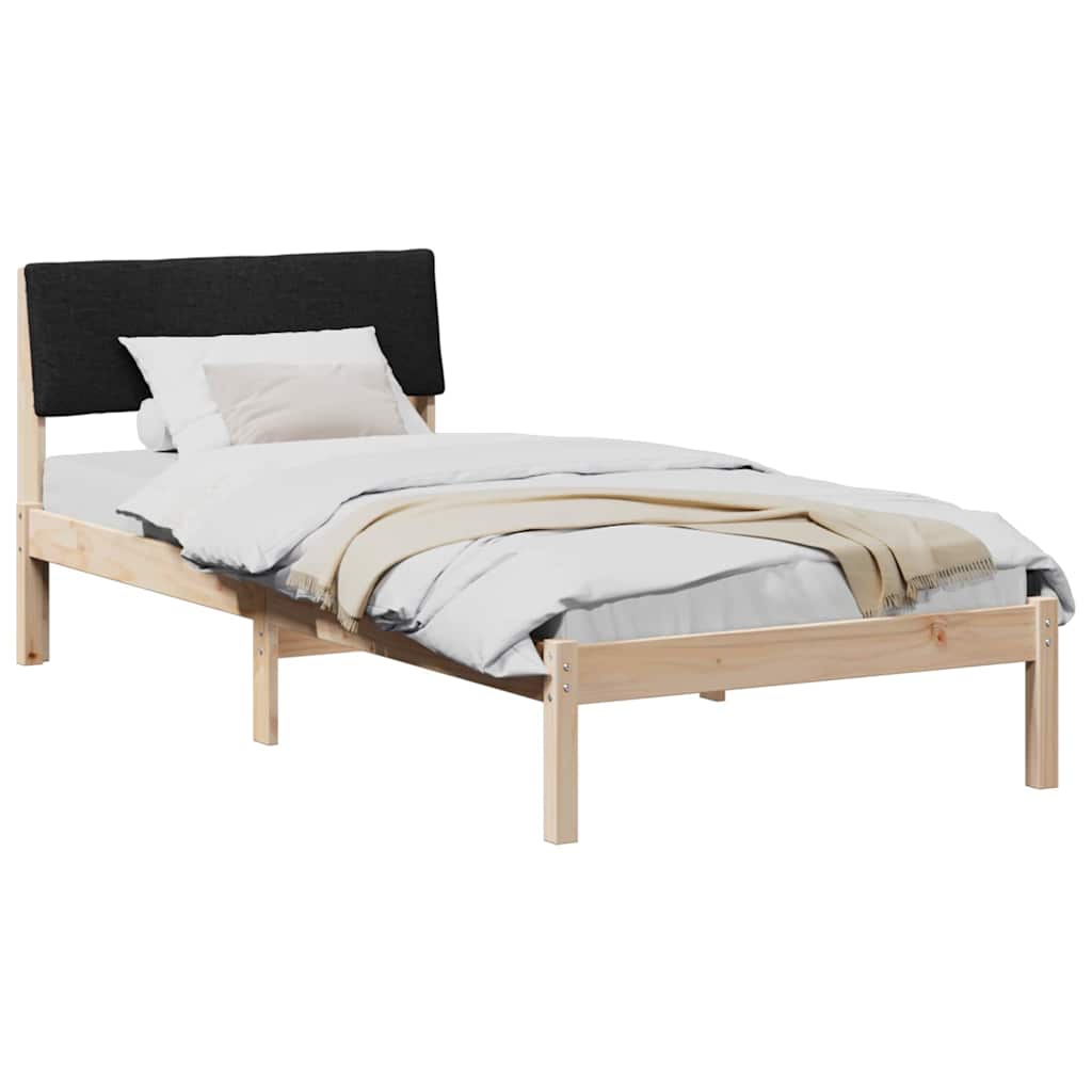 Bettgestell Braun und Schwarz 90 x 190 cm Massivholz Kiefer