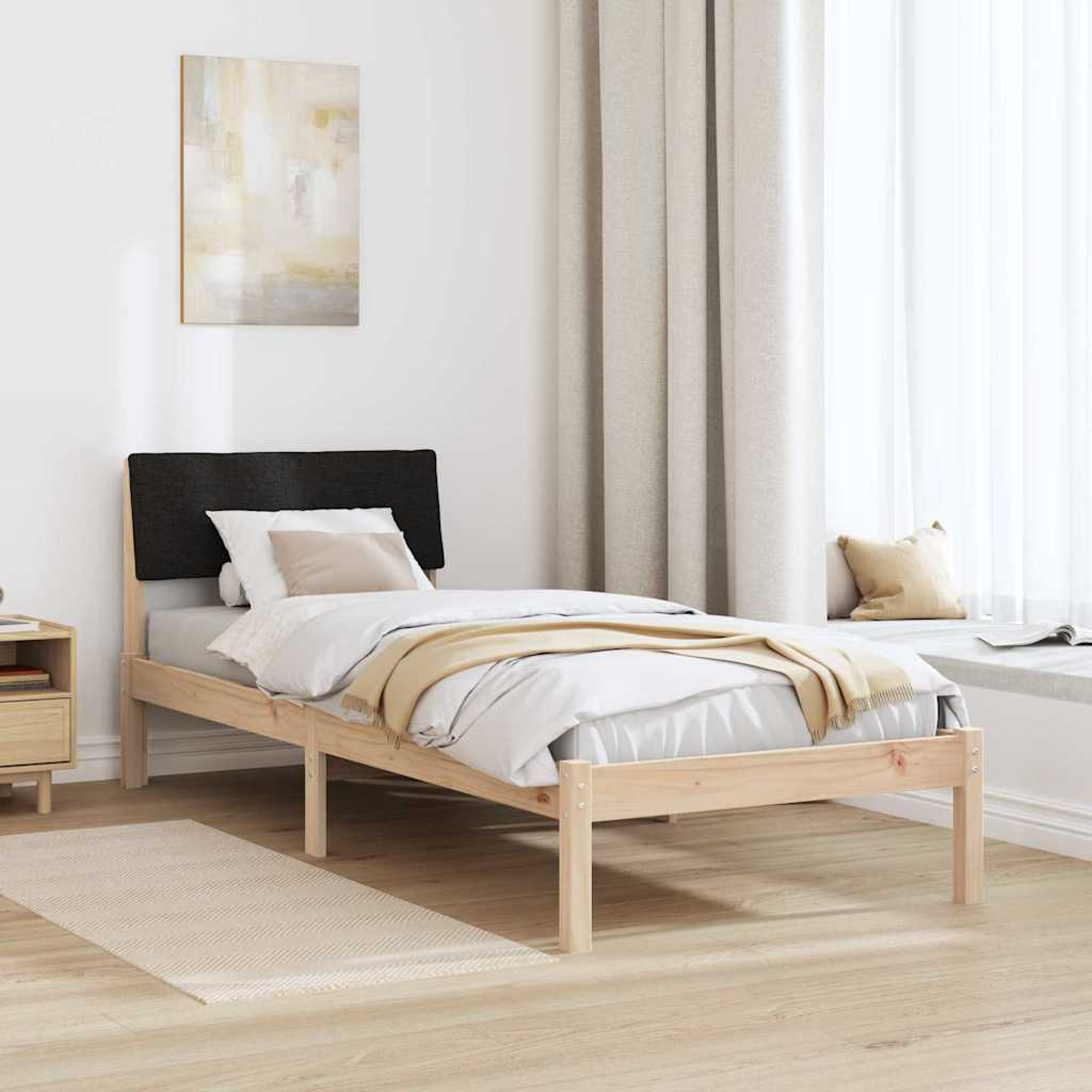 Bettgestell Braun und Schwarz 75 x 190 cm Massivholz Kiefer