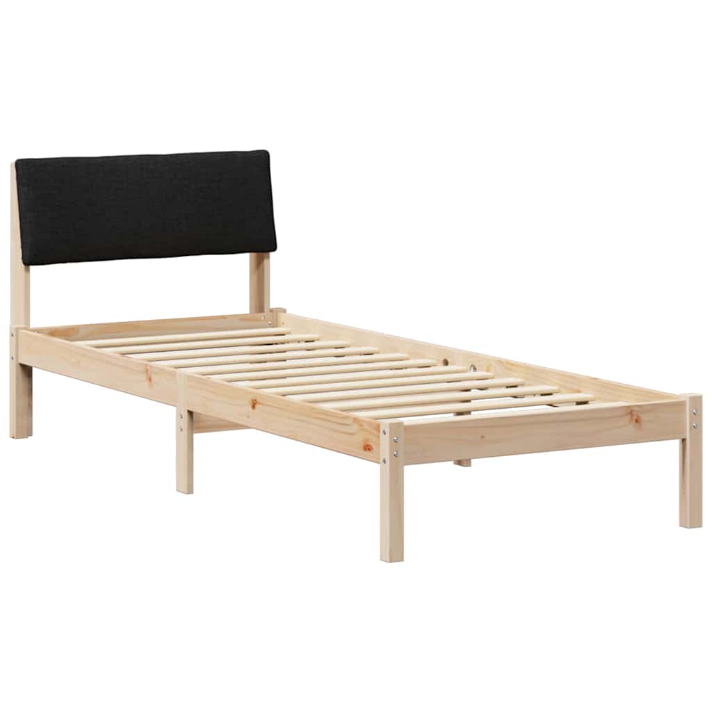 Bettgestell Braun und Schwarz 75 x 190 cm Massivholz Kiefer