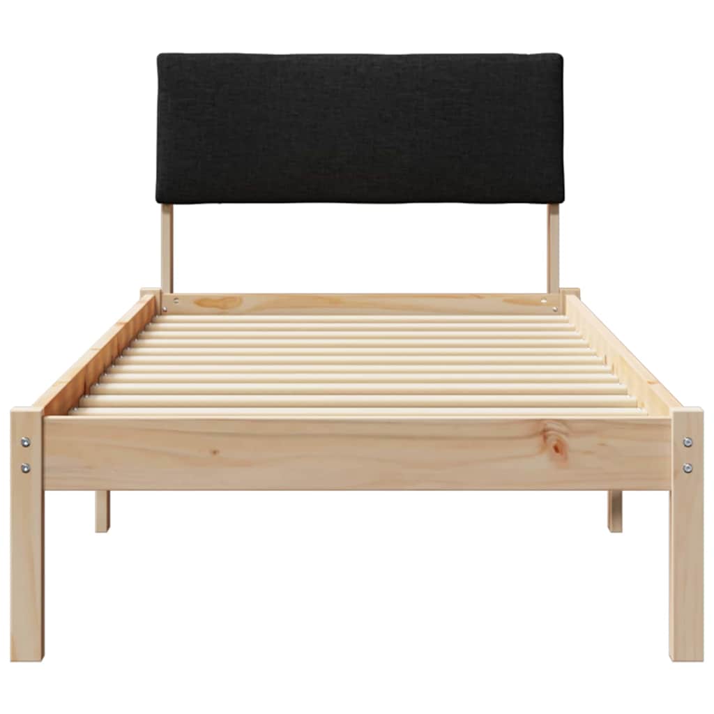 Bettgestell Braun und Schwarz 75 x 190 cm Massivholz Kiefer