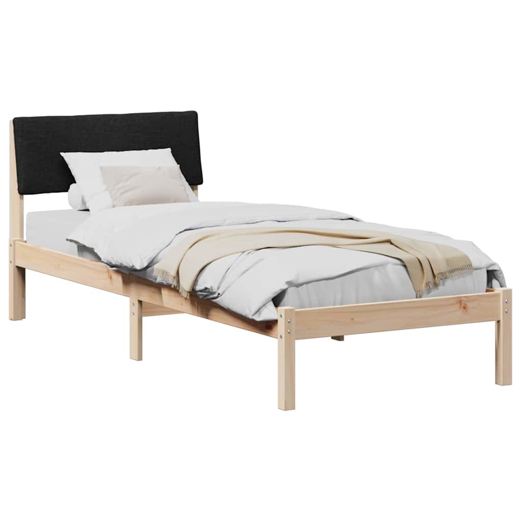 Bettgestell Braun und Schwarz 75 x 190 cm Massivholz Kiefer
