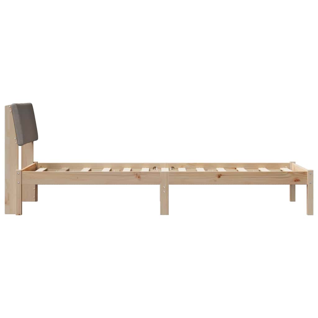 Bettgestell Braun und Taupe 75 x 190 cm Massivholz Kiefer