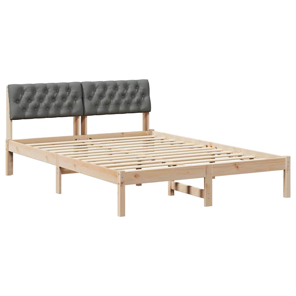 Bettgestell Braun und Dunkelgrau 160 x 200 cm Massivholz Kiefer