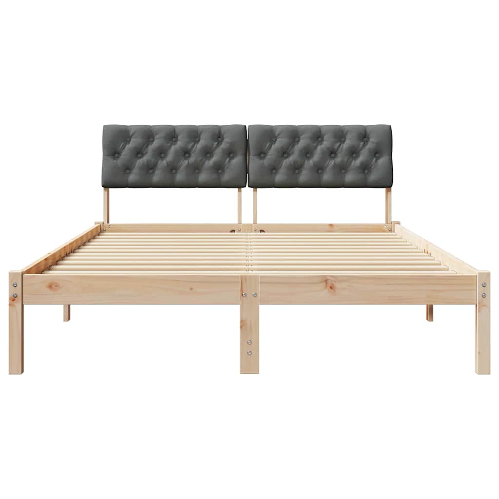 Bettgestell Braun und Dunkelgrau 160 x 200 cm Massivholz Kiefer