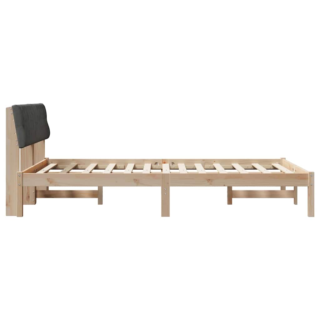 Bettgestell Braun und Dunkelgrau 160 x 200 cm Massivholz Kiefer