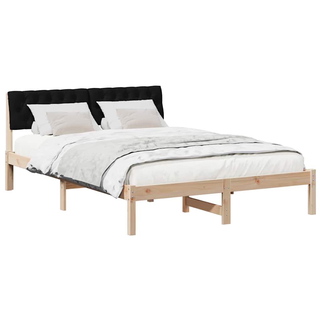 Bettgestell Braun und Schwarz 160 x 200 cm Massivholz Kiefer