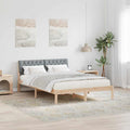 Bettgestell Braun und hellgrau 150 x 200 cm Massivholz Kiefer