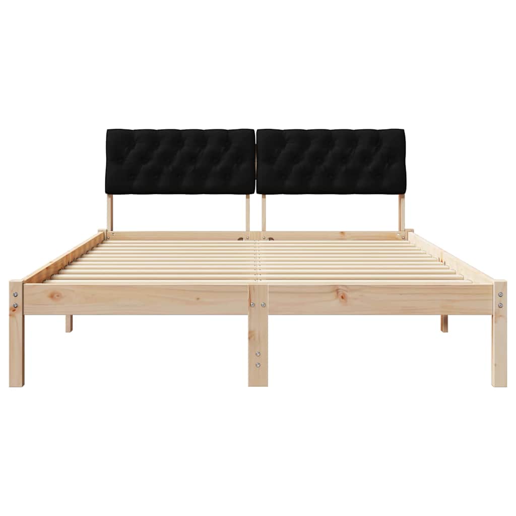 Bettgestell Braun und Schwarz 140 x 190 cm Massivholz Kiefer