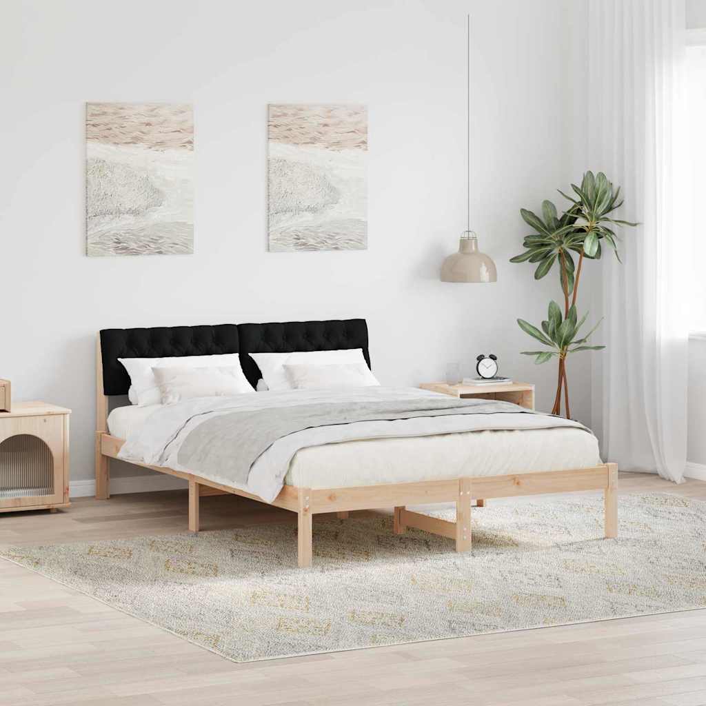 Bettgestell Braun und Schwarz 135 x 190 cm Massivholz Kiefer