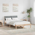 Bettgestell Braun und hellgrau 120 x 190 cm Massivholz Kiefer