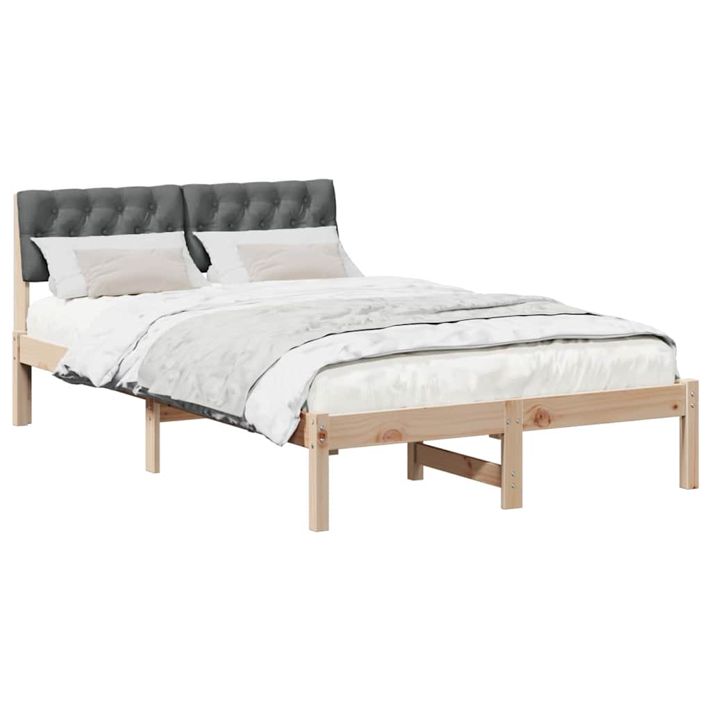 Bettgestell Braun und Dunkelgrau 120 x 190 cm Massivholz Kiefer