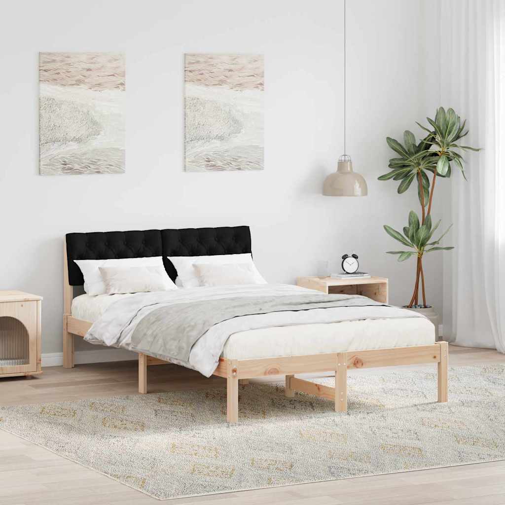 Bettgestell Braun und Schwarz 120 x 190 cm Massivholz Kiefer
