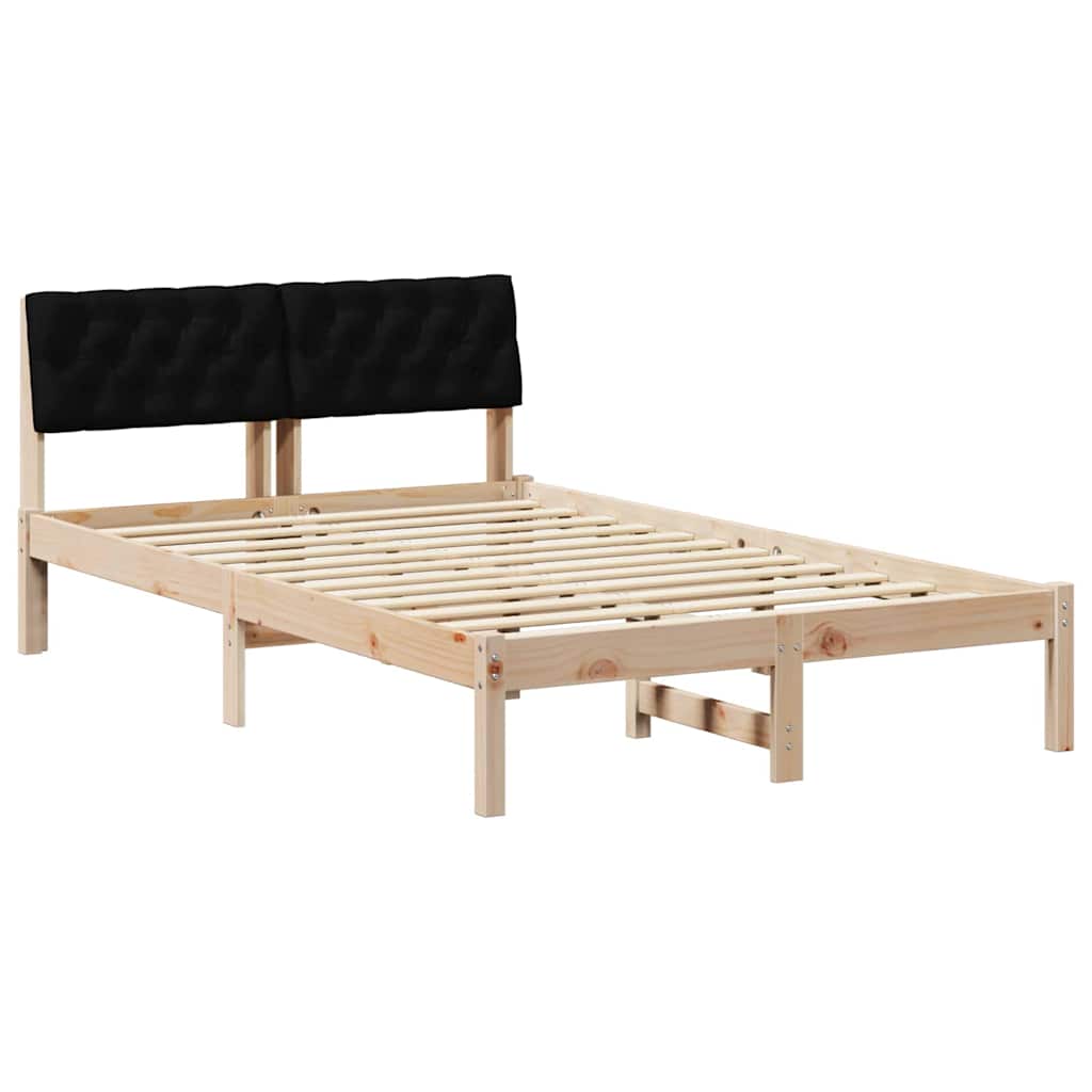 Bettgestell Braun und Schwarz 120 x 190 cm Massivholz Kiefer