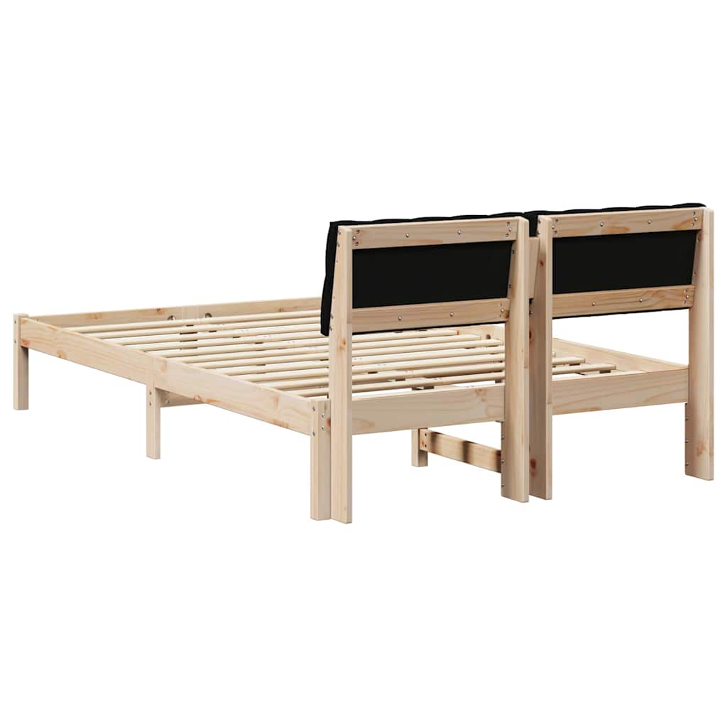 Bettgestell Braun und Schwarz 120 x 190 cm Massivholz Kiefer