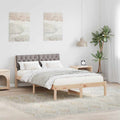 Bettgestell Braun und Taupe 120 x 190 cm Massivholz Kiefer