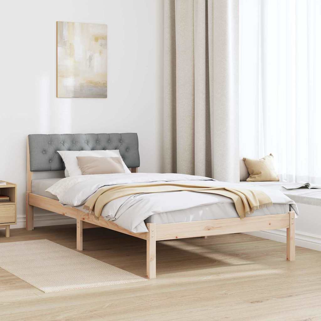 Bettgestell Braun und hellgrau 100 x 200 cm Massivholz Kiefer