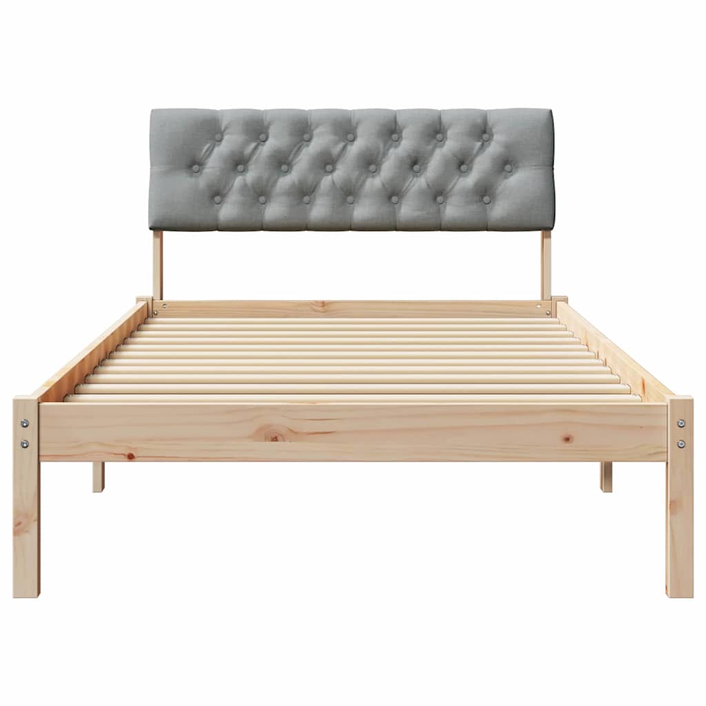 Bettgestell Braun und hellgrau 100 x 200 cm Massivholz Kiefer