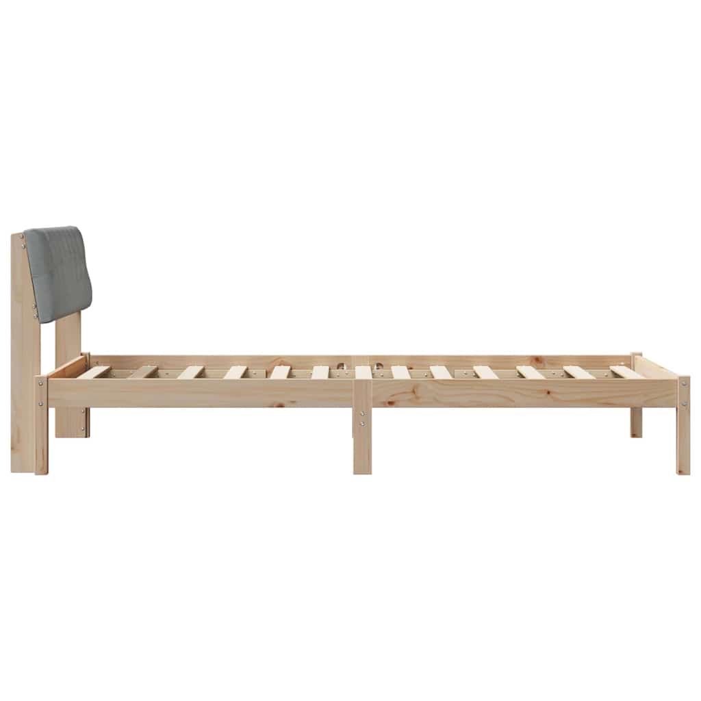 Bettgestell Braun und hellgrau 100 x 200 cm Massivholz Kiefer