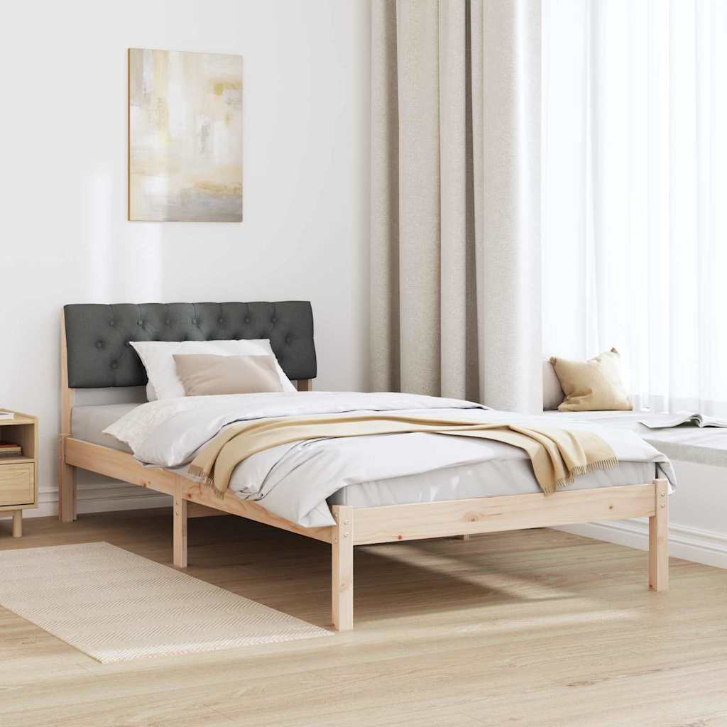Bettgestell Braun und Dunkelgrau 100 x 200 cm Massivholz Kiefer