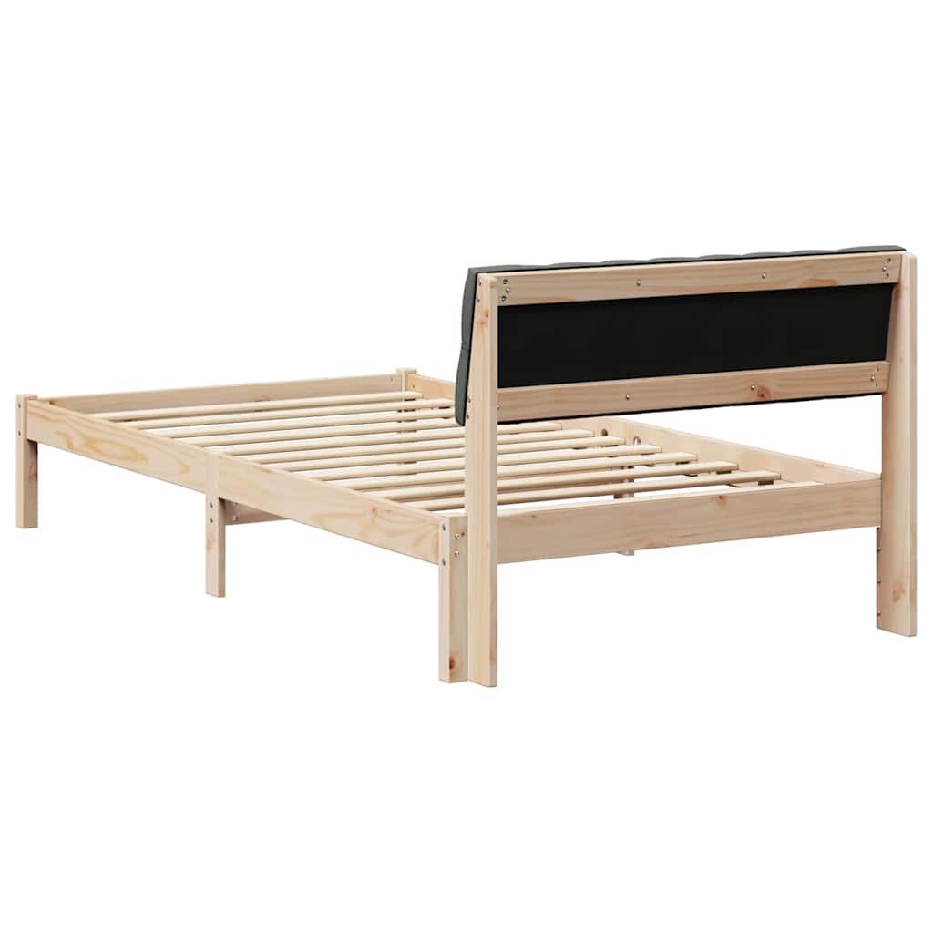 Bettgestell Braun und Dunkelgrau 100 x 200 cm Massivholz Kiefer