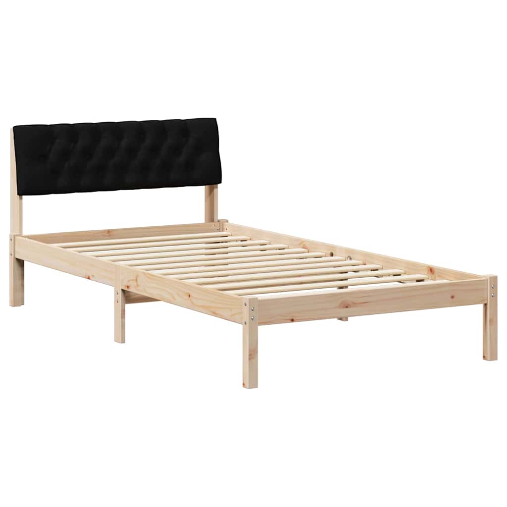 Bettgestell Braun und Schwarz 100 x 200 cm Massivholz Kiefer