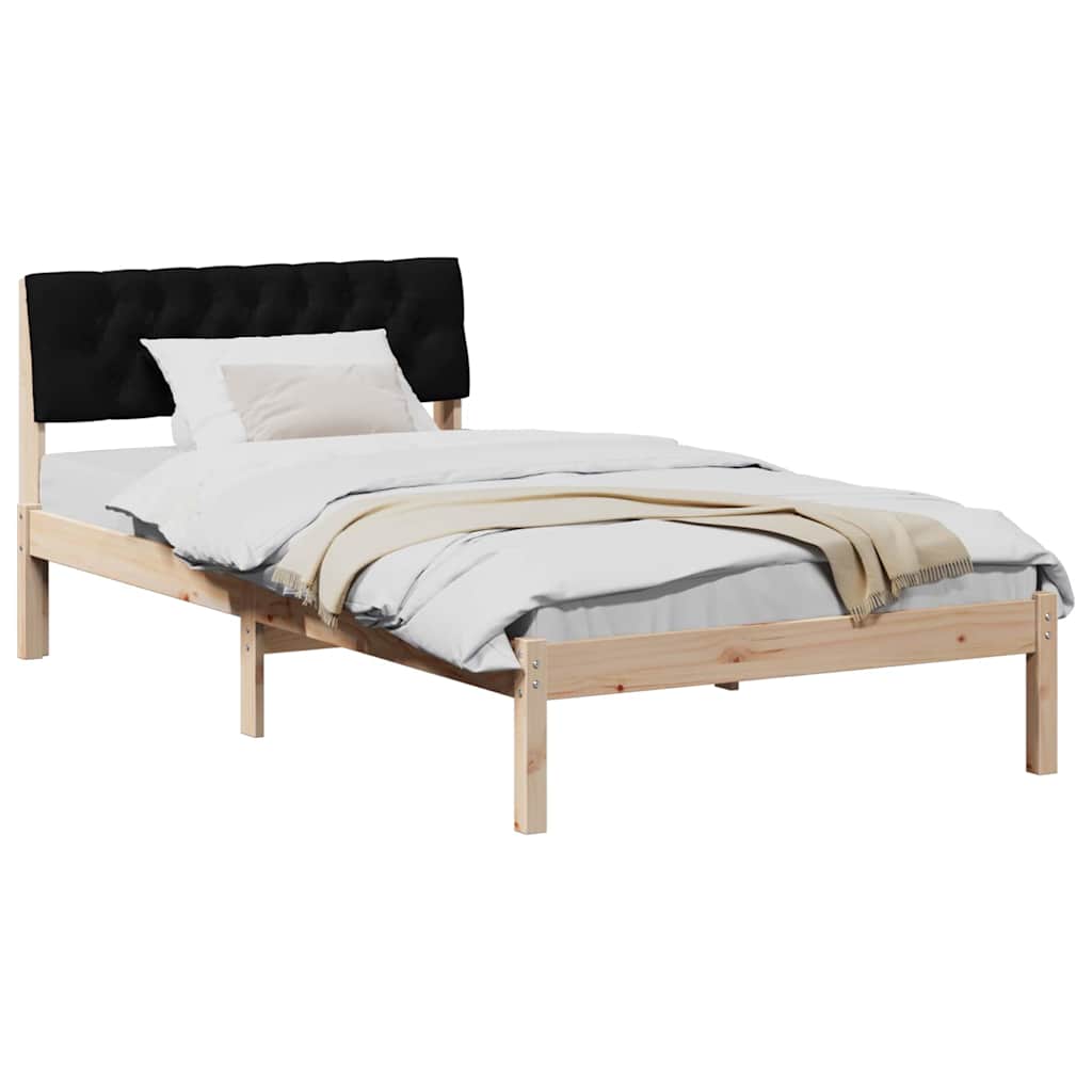 Bettgestell Braun und Schwarz 100 x 200 cm Massivholz Kiefer