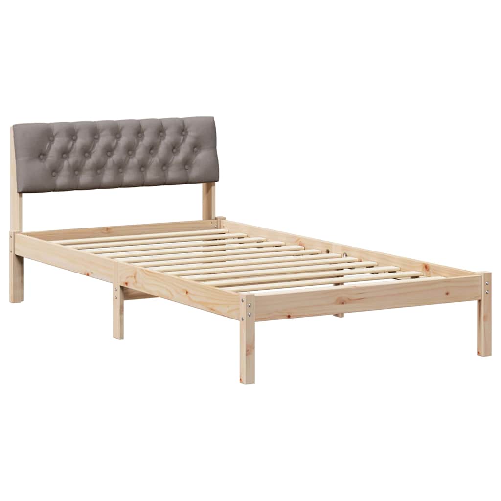 Bettgestell Braun und Taupe 100 x 200 cm Massivholz Kiefer